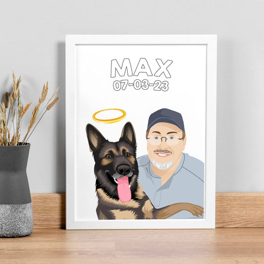 Custom Pet Memorial Framed Portrait